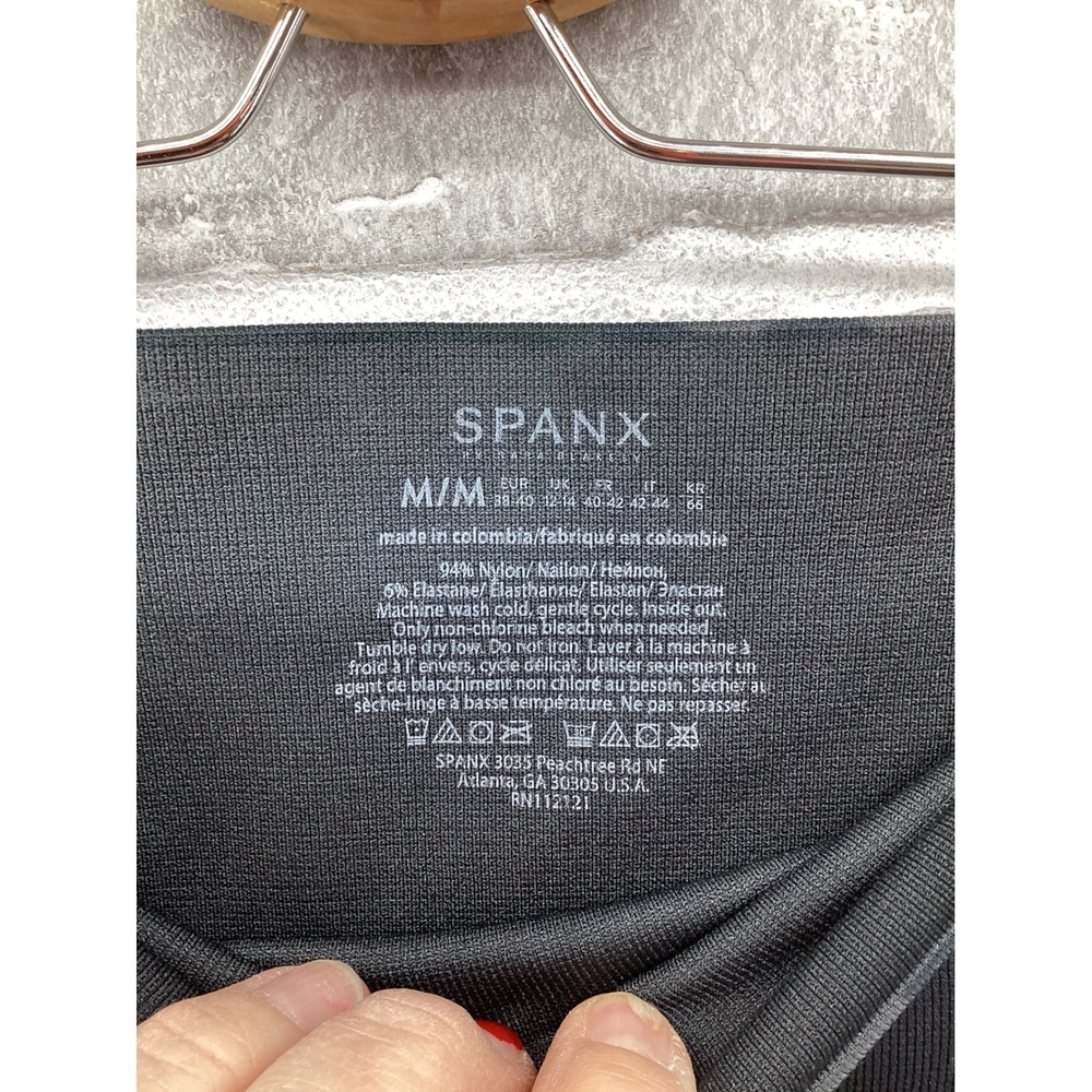 Spanx Look At Me Now Seamless Camo Leggings Green Black Size Medium High Waist - Picture 3 of 4